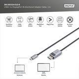 Digitus USB4 Gen 2x2 Adapterkabel USB-C > DisplayPort schwarz/grau, 1 Meter