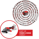 EINHELL Professional Akku-Winkelschleifer AXXIO 18/125, 18Volt rot/schwarz, Li-Ion Plus Akku 4,0Ah