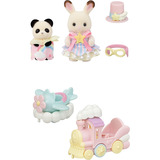 EPOCH Traumwiesen Sylvanian Families - Freizeitpark Spielset Zugfahrt, Konstruktionsspielzeug 