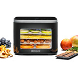 Rommelsbacher Mini Dörrautomat DA 450 edelstahl/schwarz, 450 Watt, Dörrfläche 23,5cm x 18cm pro Ebene