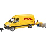 bruder MB Sprinter DHL mit Fahrer, Modellfahrzeug gelb