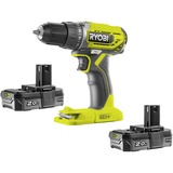 Ryobi ONE+ Akku-Bohrschrauber R18DD2-220S, 18Volt grün/schwarz, 2x Li-Ionen Akku 2,0Ah, Tasche