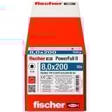 fischer Holzbauschraube PowerFull II 8,0x200 ZK TX VG 50 Stück, Vollgewinde, verzinkt