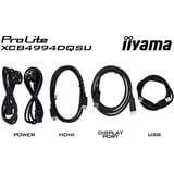 iiyama ProLite XCB4994DQSU-B1, LED-Monitor 124 cm (49 Zoll), schwarz (matt), DQHD, VA, Curved, HDMI, DP, USB-C, USB-Hub, 120Hz Panel