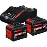 Bosch EXPERT Starter-Set 18V, 2x EXBA 18V-150 + Ladegerät EXAL18V-160 schwarz, 2x Li-Ionen Akku 15Ah, AMPShare Alliance