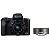 Canon EOS M50 KIT (15-45 mm IS STM + 22 mm STM), Digitalkamera schwarz, inkl. 2 Canon-Objektive