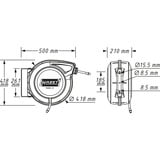 Hazet Schlauchaufroller 9040N-13, 15 Meter, Druckluftschlauch schwarz/blau, 1 Meter Anschlussschlauch