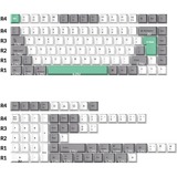 Keychron Cherry-Profile Dye-Sub PBT Full Keycap-Set - Gray White Mint, Tastenkappe weiß/mint, 137 Stück, DE-Layout (ISO)
