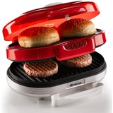 Ariete Hamburger-Grill Party Time, Elektro-Grillplatte rot/silber, 1.200 Watt, 50's Style
