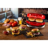 Ariete Hamburger-Grill Party Time, Elektro-Grillplatte rot/silber, 1.200 Watt, 50's Style