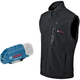 Bosch Professional Heat+Jacket GHV 12+18V Kit Größe S, Arbeitskleidung schwarz, inkl. Ladegerät GAL 12V-20 Professional, 1x Akku GBA 12V 2.0Ah
