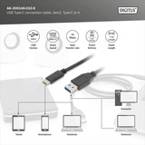 Digitus USB 3.2 Gen 2 Anschlusskabel USB-A > USB-C schwarz, 1 Meter, PD, Laden mit bis zu 15 Watt