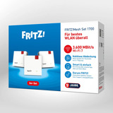 FRITZ! Set 1700 3er-Pack, Repeater weiß/grau, Wi-Fi 7 mit bis zu 3,6 GBit/s