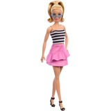 Mattel Barbie Fashionistas-Puppe mit schwarz-weißem Oberteil und pinkem Rock 