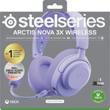 SteelSeries Arctis Nova 3X Wireless Lavender, Gaming-Headset lavendel, Für Xbox, Bluetooth, WiFi, Mobile App Control
