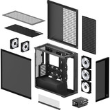 ARCTIC Xtender VG , Tower-Gehäuse schwarz (matt), Tempered Glass x 2 (getönt)