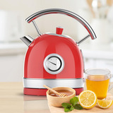 Cecotec Thermosense 420 Vintage Light Red , Wasserkocher rot/edelstahl, 2.200 Watt, 1,8 Liter