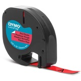 Dymo LetraTag ORIGINAL Kunststoff Schriftband schwarz auf rot S0721630