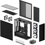 ARCTIC Xtender Mirror Black Design, Tower-Gehäuse schwarz, Tempered Glass x 2 (verspiegelt)