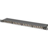 Digitus CAT 6A, Klasse EA High Density Patchpanel, 24 Port schwarz, 0,5 HE, geschirmt