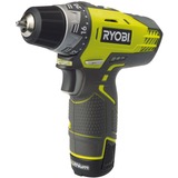 Ryobi Akku-Kompaktschrauber R12DD-220S, 12Volt, Bohrschrauber grün/schwarz, Li-Ion Akku 2,0Ah, Werkzeugtasche