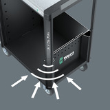 Wera 9705 Tool Rebel Werkstattwagen Stainless 1, mit Bestückung, Werkzeugwagen schwarz/silber, 177-teilig, im exklusiven Tool Rebel Design
