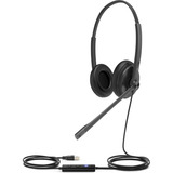 Yealink UH34 , Headset schwarz, Microsoft Teams, 3,5 mm Klinke, USB-C, Stereo, Leder-Ohrpolstern