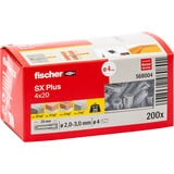fischer Spreizdübel SX Plus 4x20 hellgrau, 200 Stück