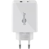 goobay USB-C PD Dual-Schnellladegerät 30 Watt weiß, 1x USB-A, 1x USB-C PD