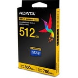 ADATA Premier Extreme microSDXC SD7.1 512 GB, Speicherkarte blau/gelb, SD7.1 Express, UHS-I U3, Class 10, V30, Nintendo Switch 2 Ready