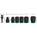 Bosch PRO Impact Steckschlüsseleinsatz-Set 1/2", 7-teilig schwarz, Standard
