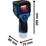 Bosch Professional Akku-Wärmebildkamera GTC 12V-450-13 Professional, Thermodetektor blau/schwarz, ohne Akku und Ladegerät, in Werkzeugtasche