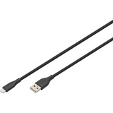 Digitus USB 2.0 Silikon-Kabel USB-A > Lightning, MFI zertifiziert schwarz, 1 Meter, PD, Laden mit bis zu 12 Watt