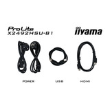 iiyama Prolite X2492HSU-B1, LED-Monitor 60.5 cm (24 Zoll), schwarz (matt), FullHD, IPS, HDMI, DP, USB-Hub, 120Hz Panel