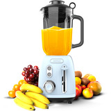 Cecotec Standmixer Power Black Titanium RetroBlue hellblau, 1.200 Watt, 1,5 Liter