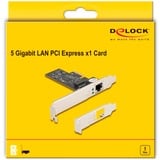 DeLOCK PCI Express x1 Karte zu 1 x RJ45 5 Gigabit LAN RTL8126 