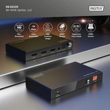 Digitus 8K HDMI Splitter, 1x2 schwarz, mit Downscaler