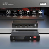 Digitus 8K HDMI Splitter, 1x2 schwarz, mit Downscaler