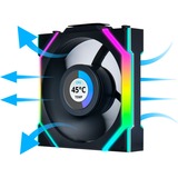 Lian Li UNI FAN SL120 LCD Wireless Reverse, Gehäuselüfter schwarz, 124.5 mm
