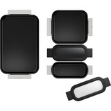Bosch Home Pro Induction Flex Pfannen-Set HEZ9FF040, 4-teilig edelstahl/schwarz, 1x groß, 1x medium, 2x klein mit Glasdeckel