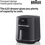 Braun 2-in-1 Heißluftfritteuse MultiFry 5, HF 5054I schwarz, 2.000 Watt, Korb 6,0 Liter