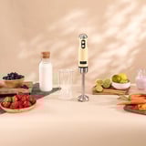 Cecotec Stabmixer Power RetroYellow 1200MAX Cream&Crush gelb, 1.200 Watt, mit Zerkleinerer und Schneebesen