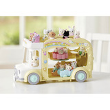 EPOCH Traumwiesen Sylvanian Families - Erlebniskindergarten Bus Regenbogen, Konstruktionsspielzeug 