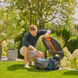 GARDENA Garage für Mähroboter, Unterstand grau/orange, für SILENO minimo, SILENO life, SILENO city