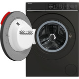 SHARP ES-MNFL814CMA-DE, Waschmaschine schwarz (matt), WIFI, Advanced Inverter Motor