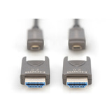 Digitus HDMI / Micro HDMI AOC Hybrid Glasfaserkabel, UHD 4K schwarz, 10 Meter, abnehmbare Stecker