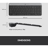 Logitech MK470 Slim Combo, Desktop-Set graphit, DE-Layout, Scherenmechanik