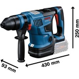 Bosch Professional Akku-Bohrhammer GBH 18V-34 CF Professional solo blau/schwarz, Bluetooth Modul, ohne Akku und Ladegerät, im Koffer