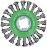 Bosch Professional PRO Stainless Steel heavy X-LOCK Scheibenbürste, Ø 115mm, gezopft 0,5mm Edelstahldraht, für X-LOCK Winkelschleifer