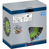 Bosch X-LOCK Scheibenbürste Heavy for Inox, Ø 115mm, gezopft 0,5mm Edelstahldraht, für X-LOCK Winkelschleifer